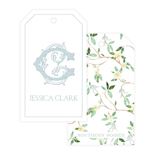 Vintage Vine Monogram with Vines Gift Tag