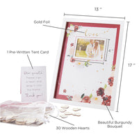 Burgundy Blush Floral Wedding Guest Book Alternative