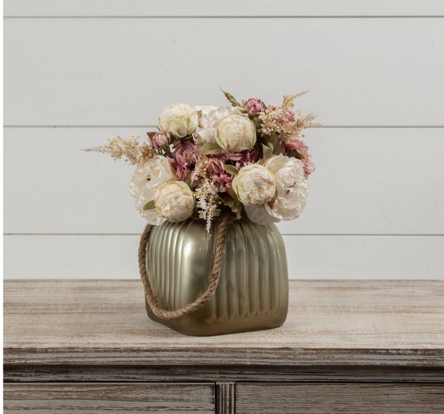 Gold Glass Jar with Rope