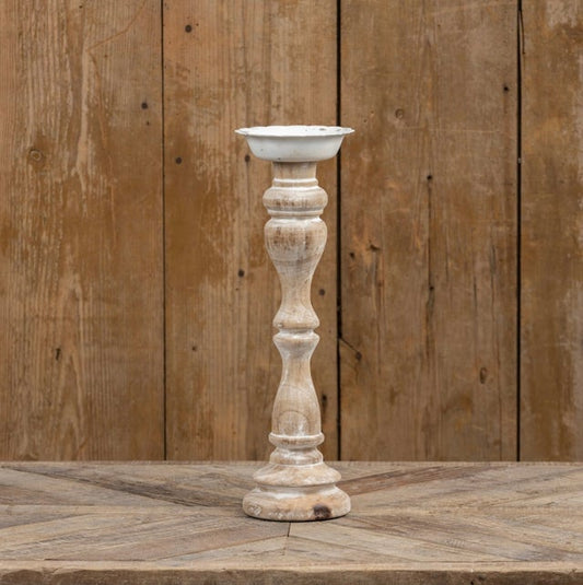 16.25" Wood Spindle Candle Holder