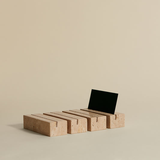 Large Travertine Place Card Holders, Set of 4