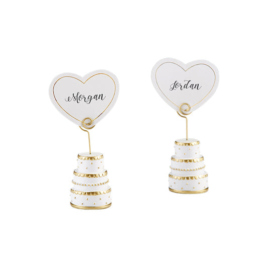 GOLD WEDDING CAKE PLACE CARD HOLDER (Custom Placecards Available Upon Request)
