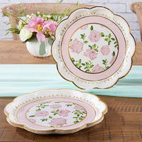 Pink Tea Time Whimsy 9 in. Premium Paper Plates (Set of 16)