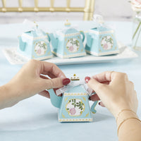 Blue Tea Time Whimsy Teapot Favor Box (Set of 24)