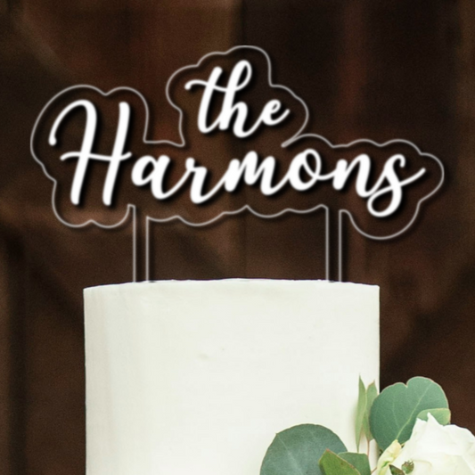 Personalized Acrylic Wedding Cake Topper With Names, Custom Wedding Cake Topper, Custom Cake Topper For Wedding, Cake Topper Floating Last Name