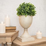 Antique White Pedestal Planter