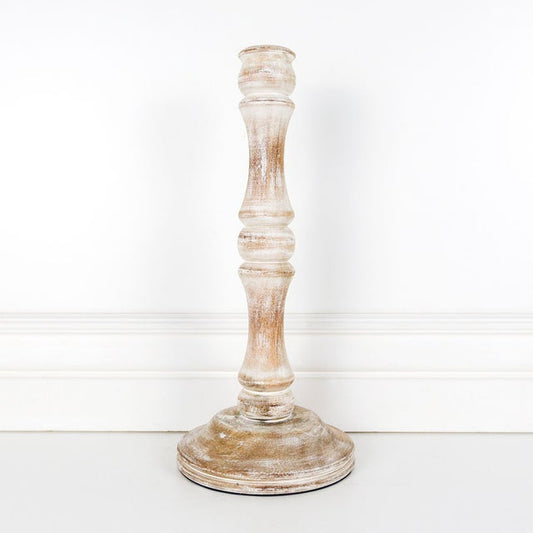14" Mango Wood Taper Candle Holder