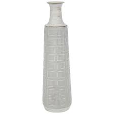 Embossed Tall Metal Vase