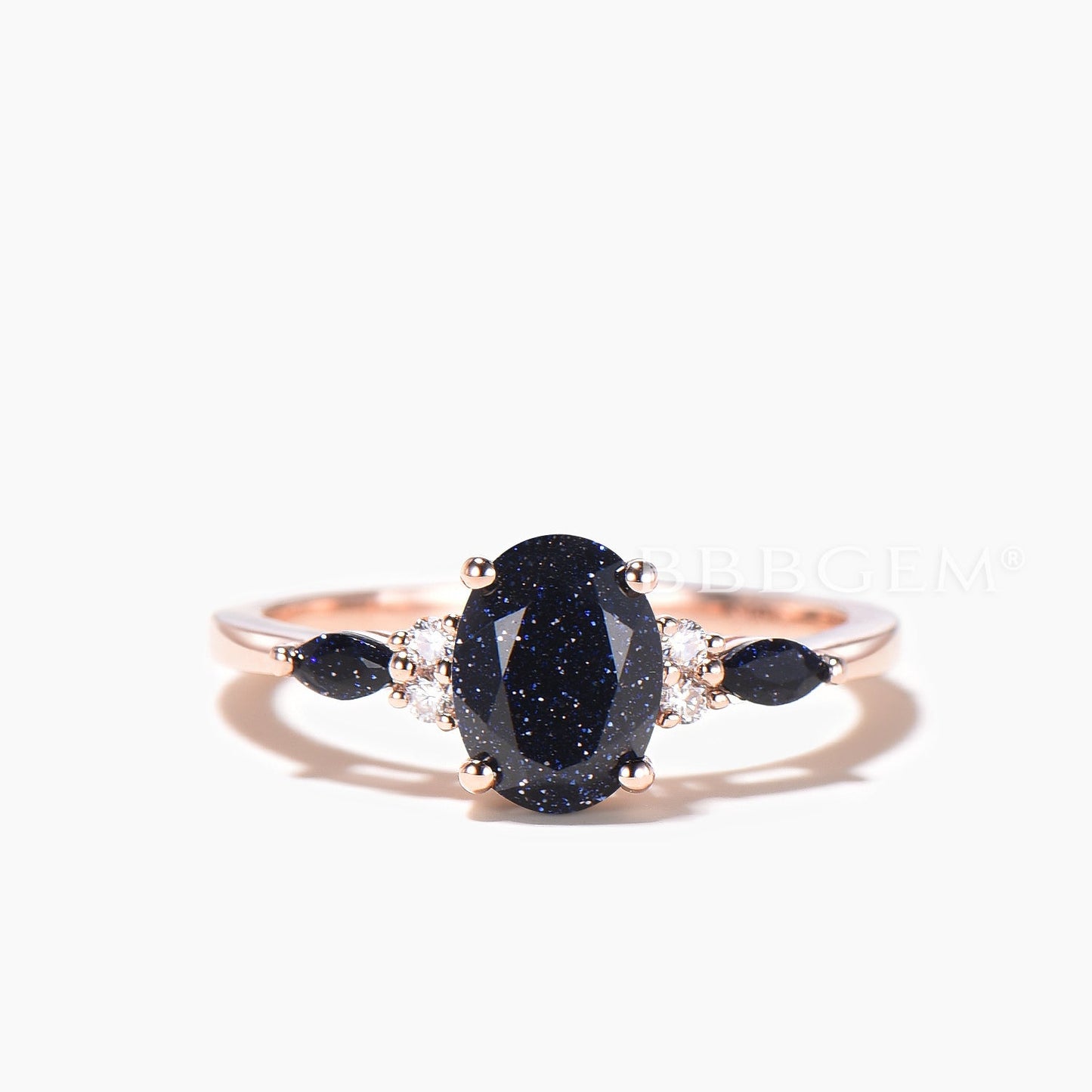 1.5CT Oval Cut Blue Sandstone Celtic Knot Bridal Set Sandstone Wedding Ring