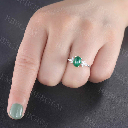 14K/18K Gold Fiorella Natural Emerald Diamond Ring