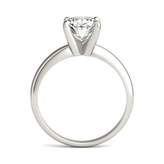 2.00 CTW AGI Certified Oval Lab Grown Diamond Solitaire Engagement Ring in 14K White Gold (G-VS)