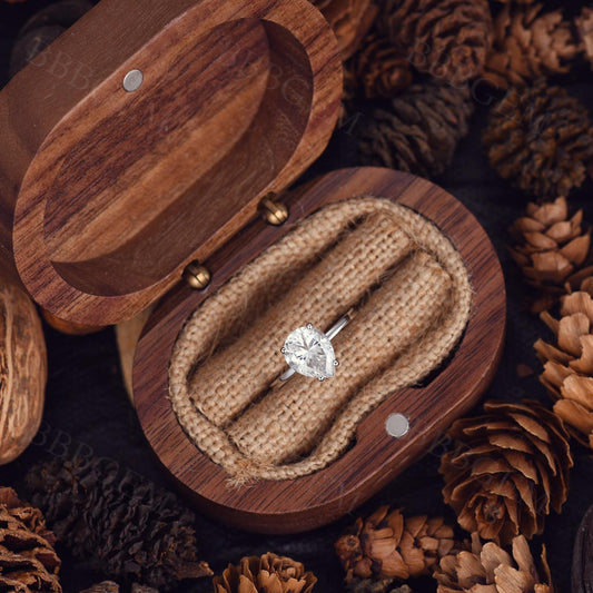 2 Carat Pear Shaped Moissanite Engagement Ring Solitaire Full Circle