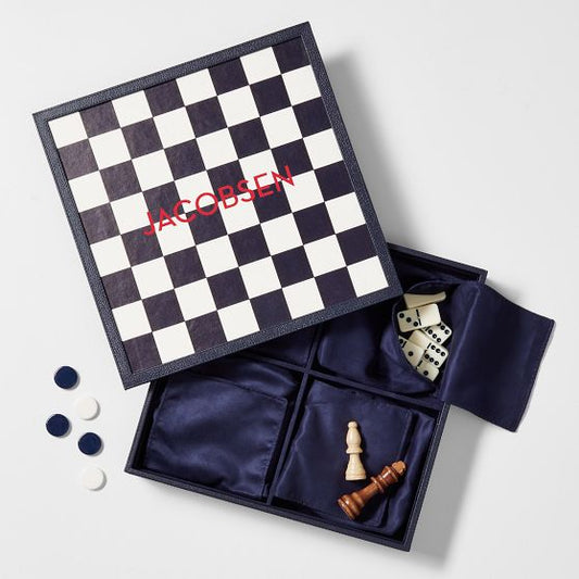 3-In-1 Chess, Checkers, And Dominoes Game Set