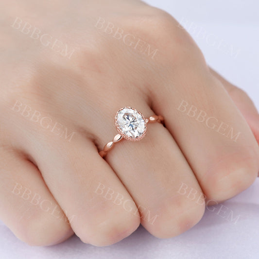 1.5 Carat Unique Moissanite Engagement Ring Marquise Shaped Design Band