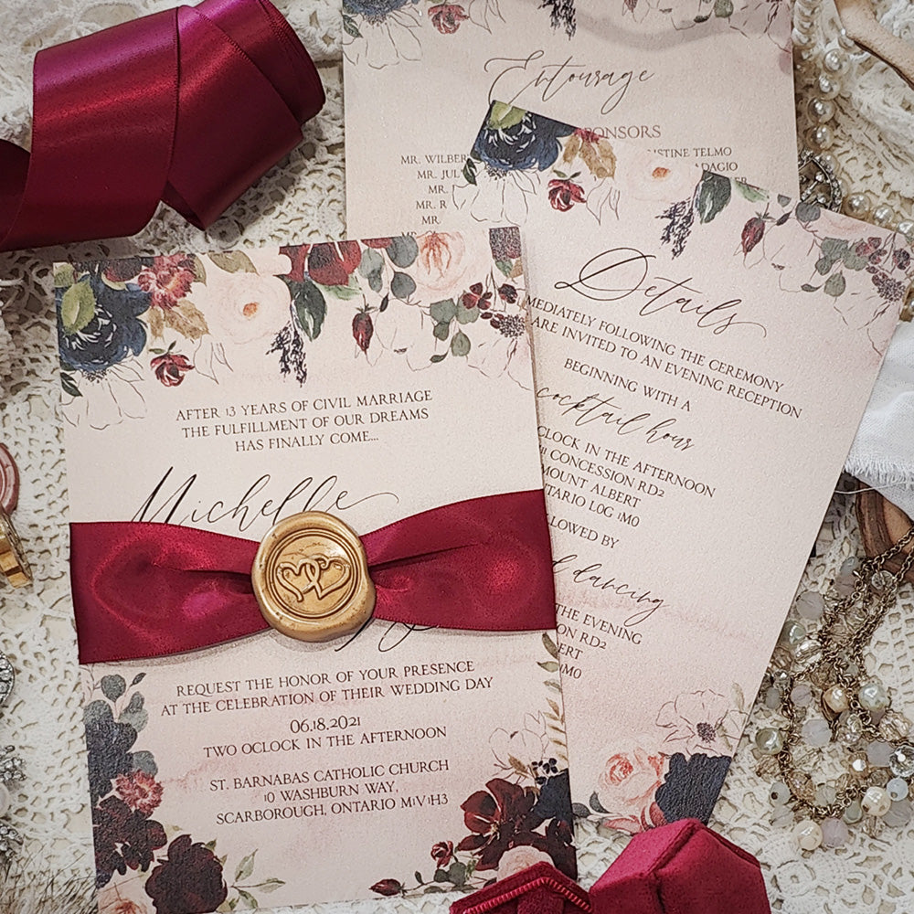 Affordable Custom Wedding Invitation 3003