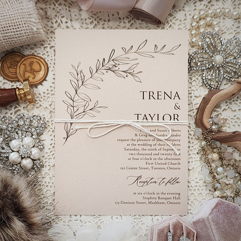Affordable Custom Wedding Invitation 3012