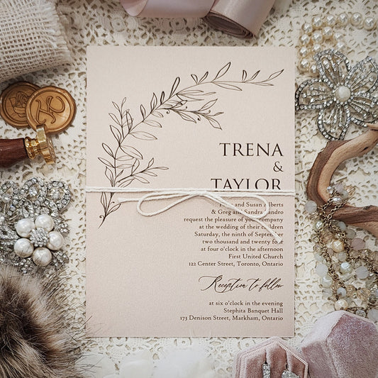 Affordable Custom Wedding Invitation 3012