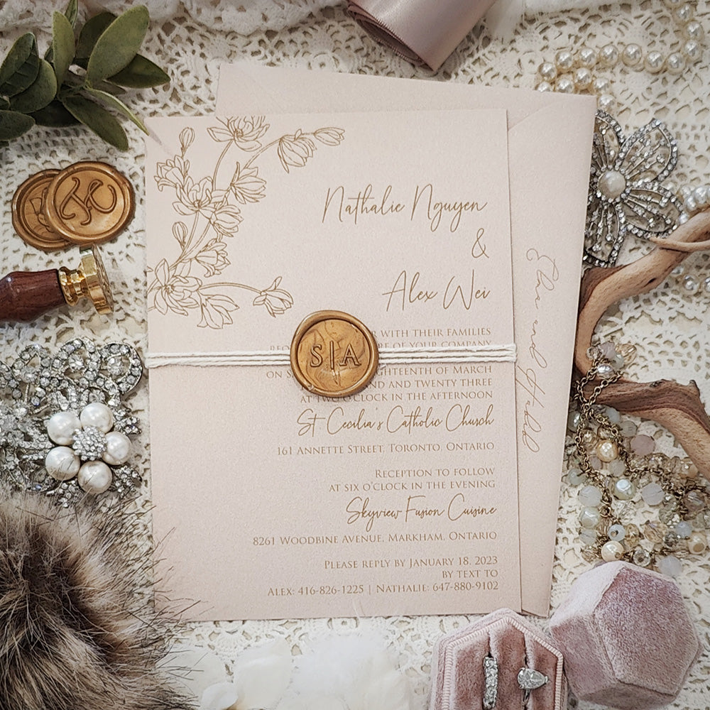 Affordable Custom Wedding Invitation 3022