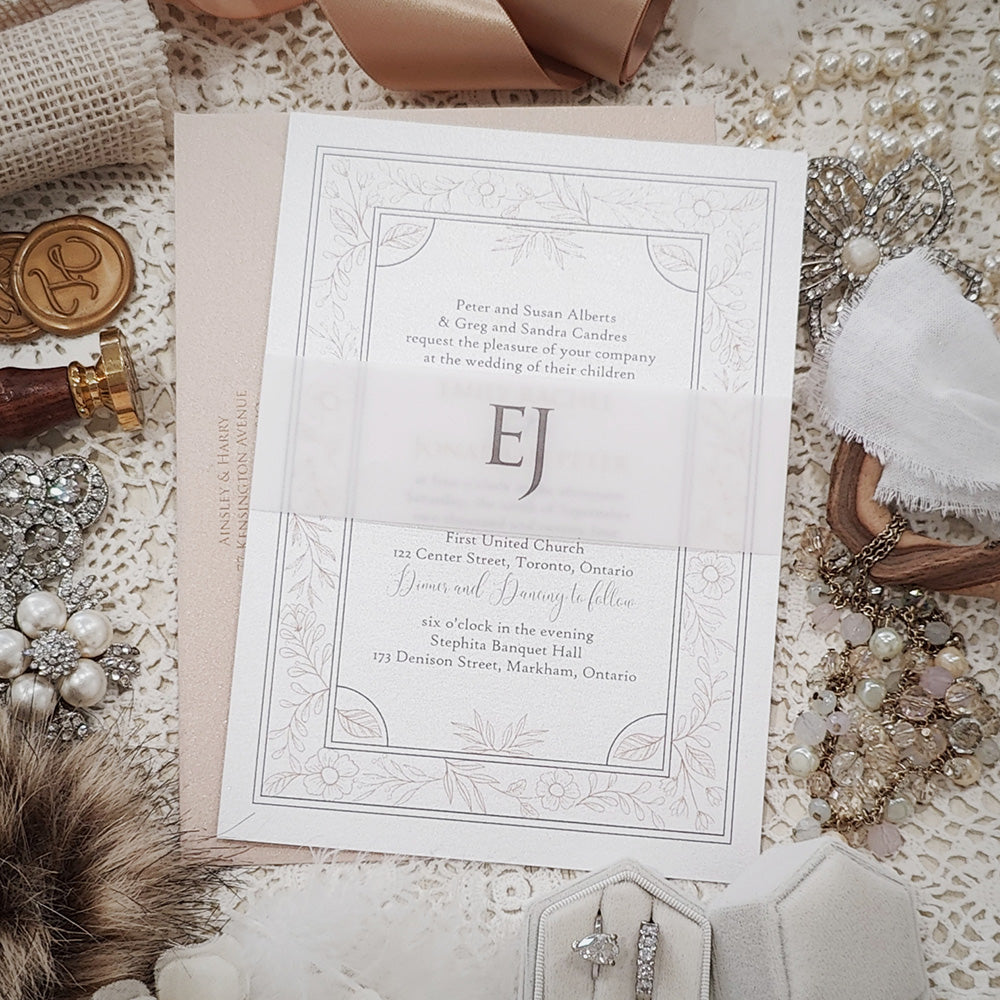Affordable Custom Wedding Invitation 3029