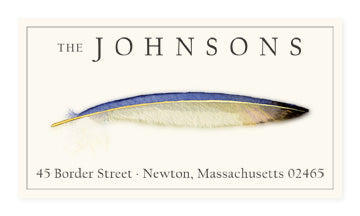 Half Blue Panoramic Return Address Labels