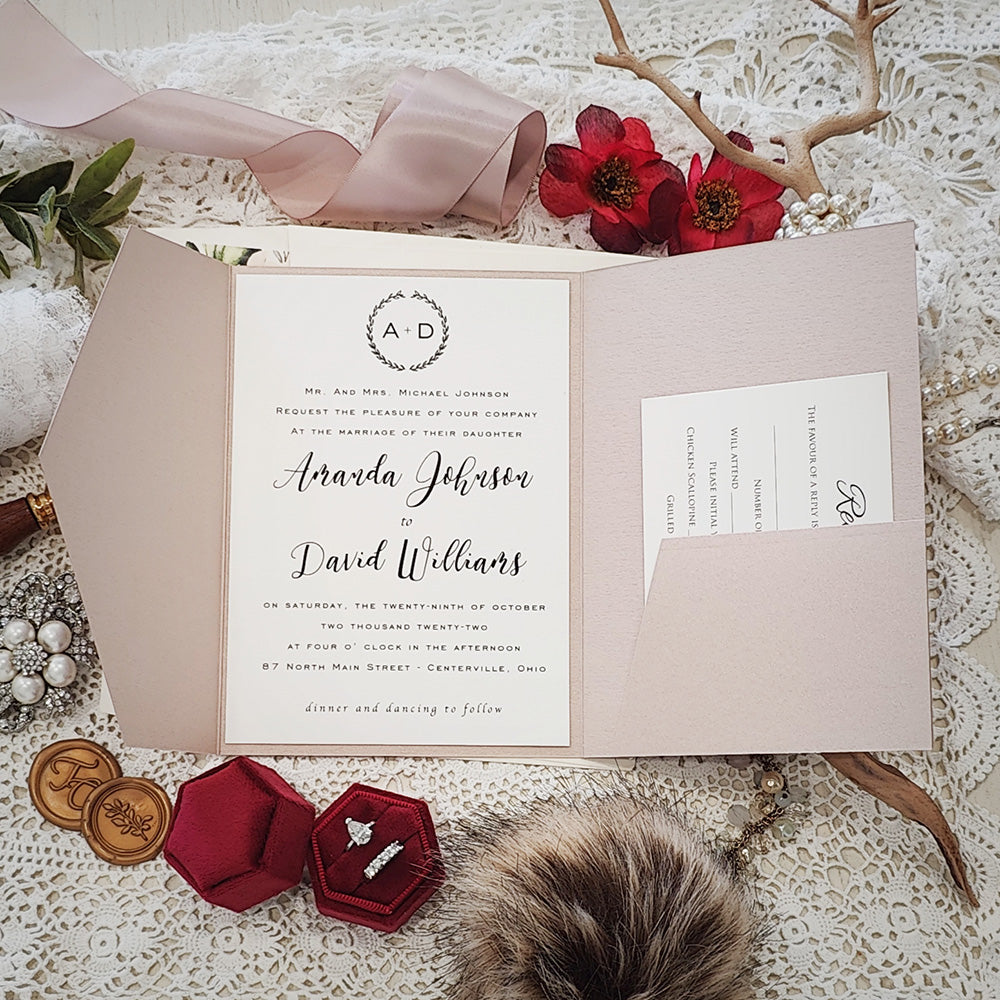 Pocketfold Wedding Invitation 3125
