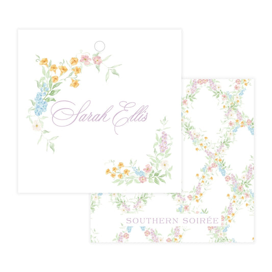 Floral Corners Square Gift Tag