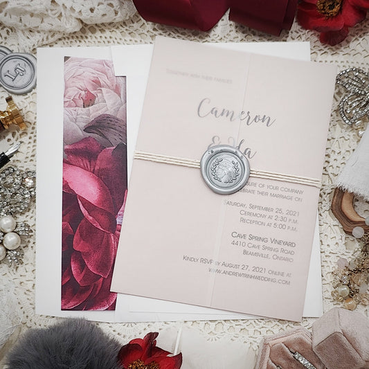 Vellum Wrap Wedding Invitation 3202