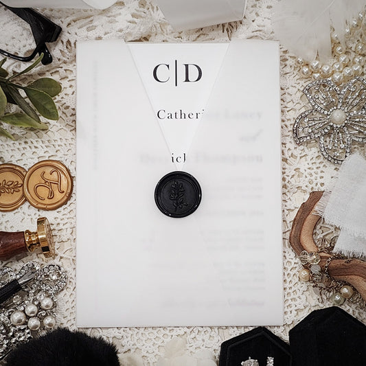 Vellum Wrap Wedding Invitation 3209