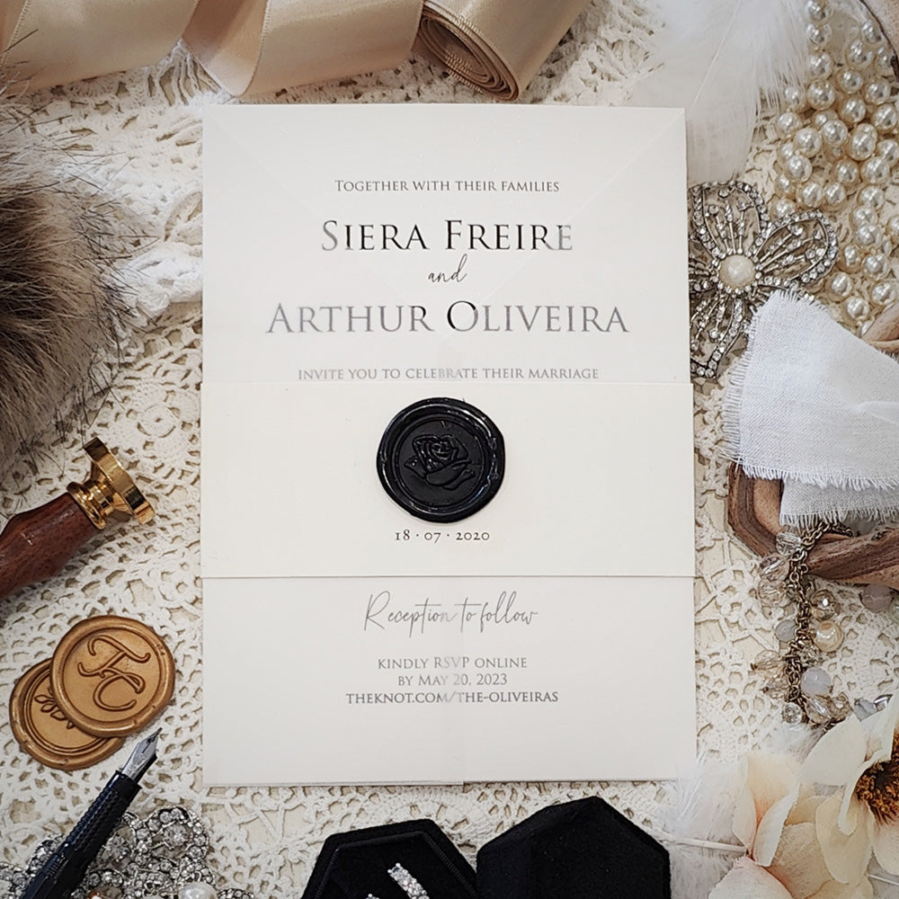 Vellum Wrap Wedding Invitation 3210