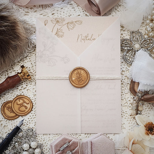 Vellum Wrap Wedding Invitation 3211