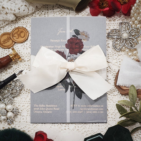 Vellum Wrap Wedding Invitation 3219