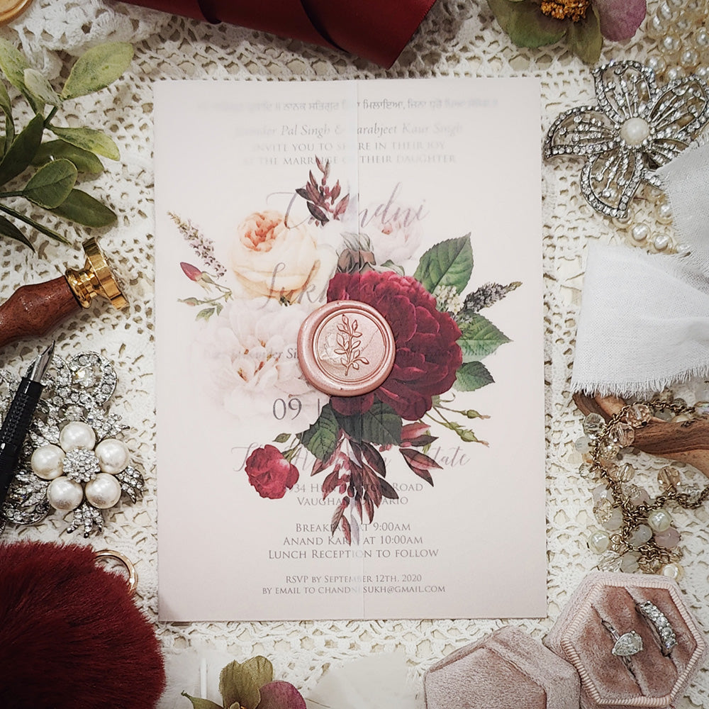 Vellum Wrap Wedding Invitation 3223