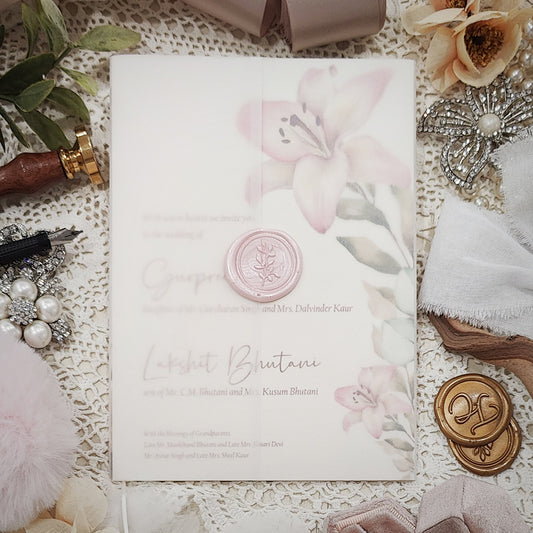 Vellum Wrap Wedding Invitation 3224