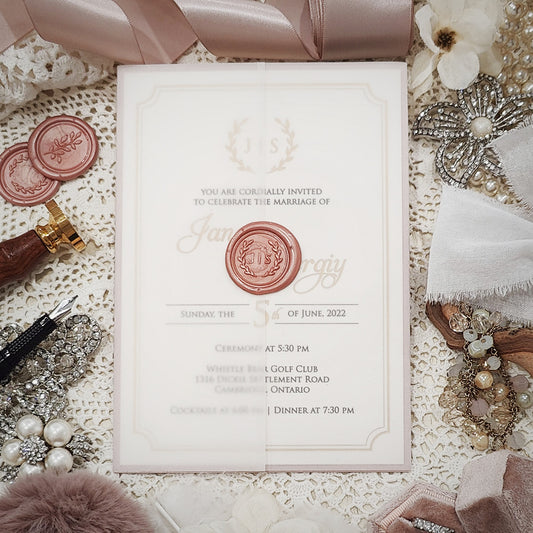 Vellum Wrap Wedding Invitation 3226