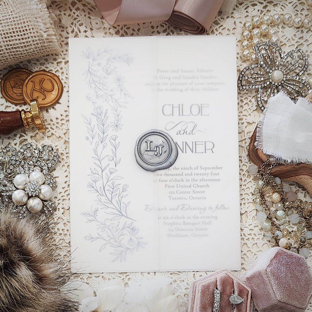 Vellum Wrap Wedding Invitation 3227