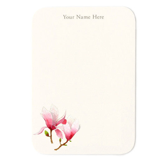 Garden Magnolia Personalized Small Note Cards