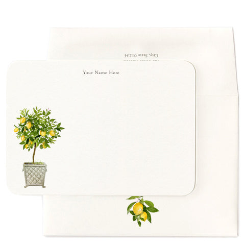 Garden Lemon Personalized Note Cards