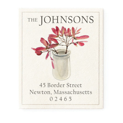 Maple Red Return Address Labels