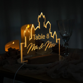 Clear Acrylic Wedding Table Sign - Welcome to Our Wedding