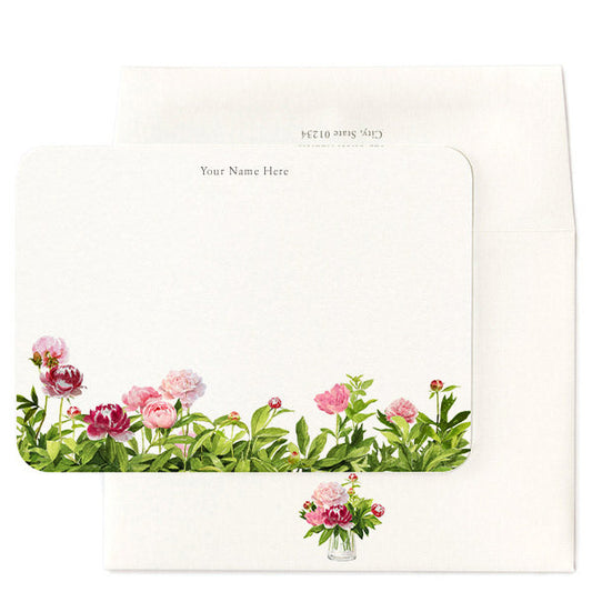 Garden Peonies Signature Note Cards