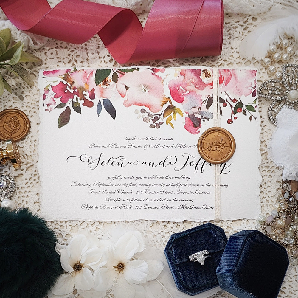 Handmade Paper Wedding Invitation 3802