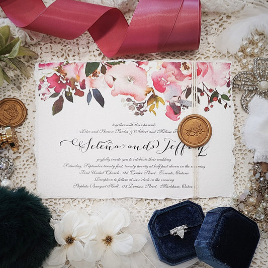Handmade Paper Wedding Invitation 3802