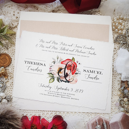Handmade Paper Wedding Invitation 3803
