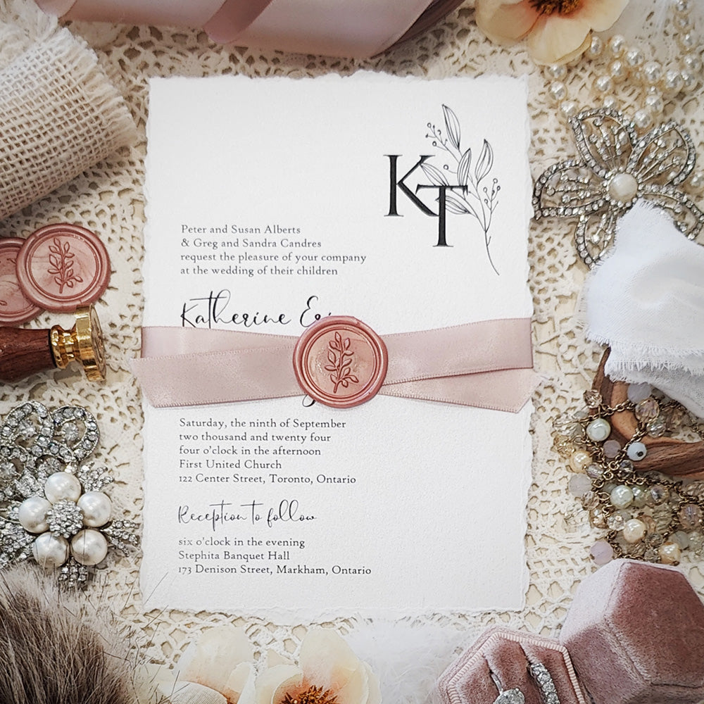 Handmade Paper Wedding Invitation 3805