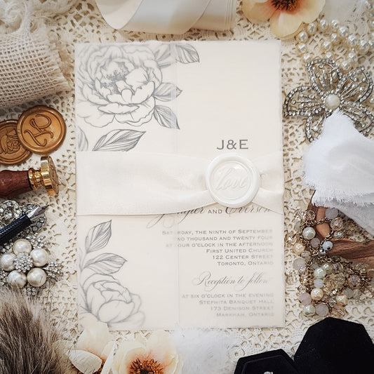 Handmade Paper Wedding Invitation 3806