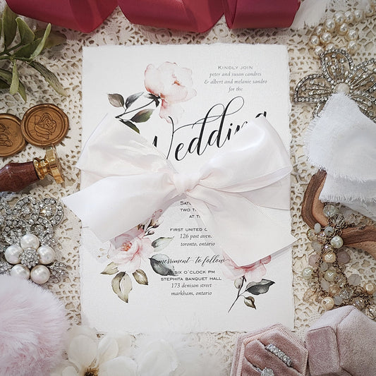 Handmade Paper Wedding Invitation 3809