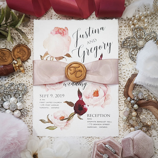 Handmade Paper Wedding Invitation 3810
