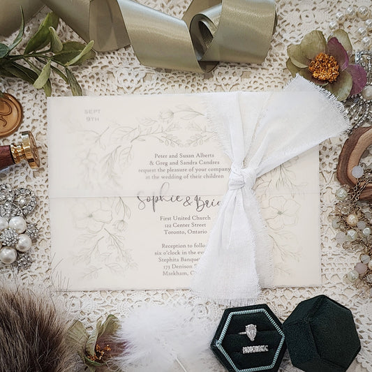 Handmade Paper Wedding Invitation 3811