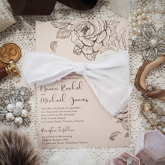 Handmade Paper Wedding Invitation 3812