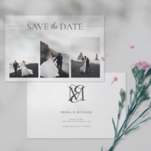 3 Photos Elegant Classic Wedding Save The Date